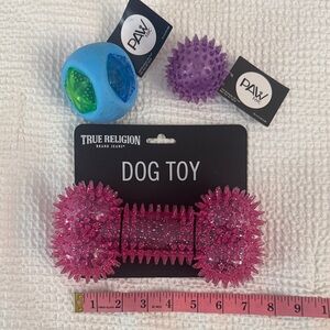 True Religion Pink and Blue Dog Toy Trio